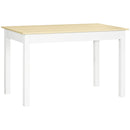 Tavolo da Pranzo 4-6 Persone 119x70x75cm Bianco e Legno  