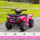 Quad Elettrico per Bambini 18-36 Mesi con Batteria Ricaricabile 6V 70x42x45 cm in Metallo e PP Rosa
