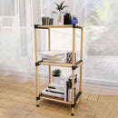 Scaffale Modulare Slim Scaffalatura Multiuso Mensole in Legno Naturale 3 Ripiani