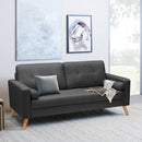 Divano 3 Posti 181x79x84 cm in Tessuto Grigio Scuro