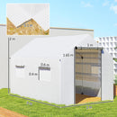 Serra a Tunnel 2x3x2 m con Porte e Finestre Avvolgibili e Tetto a Punta in Acciaio e PE Bianco      