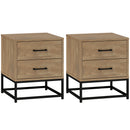 Set 2 Comodini Stile Industriale 40x39,5x48 cm in Legno e Acciaio   