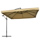 Ombrellone da Giardino a Braccio Inclinabile 295x295x260 cm Apertura a Manovella e Zanzariera Beige   