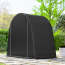 Tenda Garage per Biciclette e Attrezzi 245x120x200 cm con Ingresso a Cerniera in PE e Metallo Grigio Scuro      