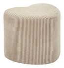 Puff Heart Dublino 49x45x42 cm in MDF e Spugna e Poliestere Bianco      