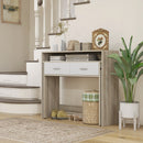 Consolle Tavolo Estraibile e 2 Cassetti 95x35x87 cm Rovere  