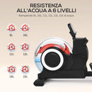 Vogatore ad Acqua Pieghevole 6 Livelli di Resistenza 190x50x65 cm Nero e Rosso  
