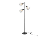 Lampada da Terra con 3 Paralumi Regolabili in Acciaio Ø36x165 cm  Nera
