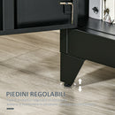 Armadietto 75x33x110 cm a 2 Ante in Stile Industriale in Metallo Nero      