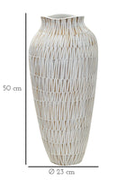 Vaso Resina Stiky Ø23x50 cm in Resina Oro e Bianco      