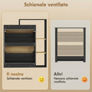 Mobile Portascarpe 80x26x 90 cm con 2 Cassetti a Ribalta e ripiani Nero e Legno Naturale      