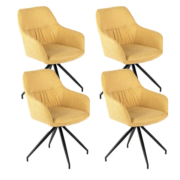 Set 4 Sedie 56x56xH87 cm in Tessuto Gaia Giallo sconto