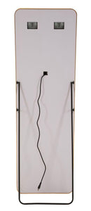 Specchio da Terra LED Simple Rett, 50x3x160 cm in Alluminio e Specchio Oro      
