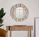 Specchio da Muro Dune 85x7,5x85 cm in Ferro e Specchio e MDF Crema      