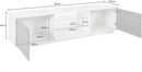 Mobile TV 2 Ante 180x41,4x46 cm Bloom Bianco Lucido e Noce