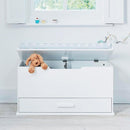 Cassapanca Baule in Legno 90x38,5x47 cm Sabrina Bianco