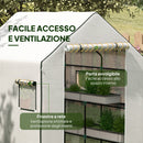 Copertura per Serra da Giardino 140x143x190 cm con Porta a Cerniera e Finestre PE Bianco      