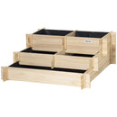 Orto Rialzato 3 Livelli 93x93x35 cm per Verdure Fiori e Piante in Legno