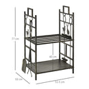 Portalegna per Camino 51,5x33x77 cm in Ferro Battuto Nero