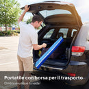 Ombrellone da Spiaggia Ø198x214 cm con Tavolino e Portabicchieri in Metallo e Poliestere Multicolore Blu      