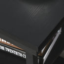 Lampada da Terra con Tavolino e 2 Prese USB 44,5x44,5x144,5 cm in Metallo Nero