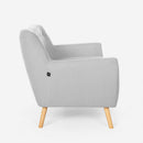 Divano 2 Posti 125x83x82 cm in Tessuto Grigio