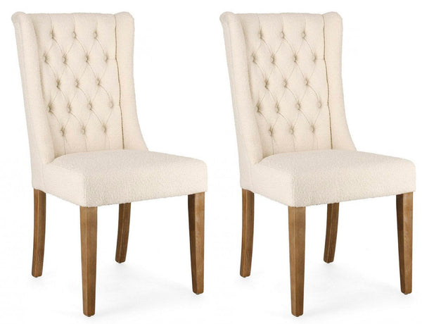 Set 2 Sedie 51x63x104h cm Columbia Naturale Bouclè prezzo