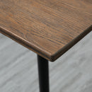 Tavolino da Bar Alto 60x60x103 cm in Metallo e Bambù Noce