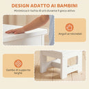 Set Tavolo e Sedia per Bambini 3-6 Anni con Piano Reversibile in Legno Bianco      