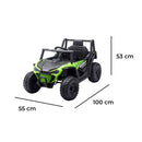 Macchina Elettrica per Bambini Buggy Adventure 2 Motori da 25W con Telecomando Luci e Suoni Verde  