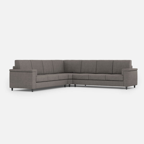 acquista Divano Angolare 7 Posti 286x286x85 cm Marrak in Tessuto Grigio