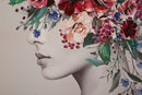 Stampa Dipinta Lady Flower 2 80x2,8x120 cm in Legno e Tessuto