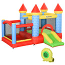 Castello Giostra Gonfiabile 300x275x210 cm con Scivolo Piscina Canestro e Pompa Multicolor