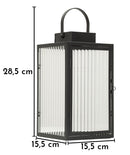 Lanterna Simply 15,5x15,5x28,5 cm in Metallo e Vetro Nero      