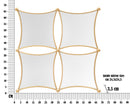 Specchio da Muro Jalo 68x3,5x68 cm in Ferro e MDF e Specchio Oro      