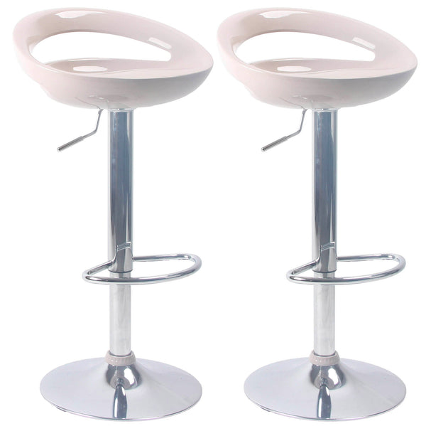 Set 2 Sgabelli con Alzata a Gas e Seduta Girevole in ABS Seattle Beige Lucido acquista