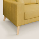 Divano 3 Posti 186x95x91 cm in Tessuto Giallo