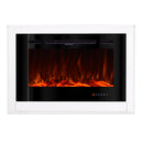 Camino Elettrico da Pavimento 74x107x16 cm Effetto Fiamma 1500W Melania & Adeli Bianco