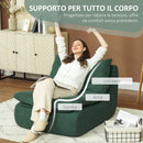 Poltrona da Salotto Design Moderno da Terra 82x103x75 cm in Tessuto Effetto Velluto e Schiuma Verde  