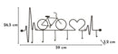 Appendiabiti da Muro Bicicletta Nero 59x3,2x26,5 cm in Metallo Nero      