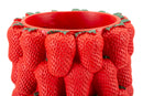 Vaso Strawberry Ø20x32 cm in Resina Rosso      