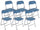 Set 6 Sedie Pieghevoli 45x45x80 cm in Tessuto Azzurro