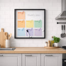 Lavagna Cancellabile Calendario Settimanale 40x40 cm con Cornice Legno con Pennarello e Calamite      