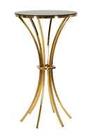 Tavolo Bar Shanty Ø108x60 cm in Ferro e Vetro Oro e Nero      