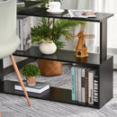 Scrivania Angolare con Piano Girevole a 360° 120x110x74,5 cm Struttura a Ripiani in Legno Ingegnerizzato Nero  