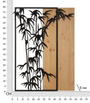 Pannello da Muro Bamboo 58x2x80 cm in Ferro e MDF Nero e Marrone      