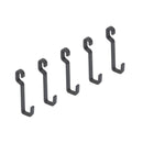Set da 5 Ganci da Appendere Acciaio Grigio Antracite. Emuca