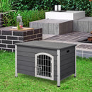 Cuccia per Cani Impermeabile da Esterno 80x55x53.5 cm in Legno Grigio
