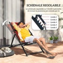 Set 2 Sedie Sdraio Pieghevoli in Alluminio 100x60x85 cm  Rex Rosso