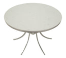 Tavolo da Pranzo Istanbul Ø100x76,5 cm in Ferro e Marmo Argento e Bianco      